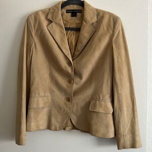 Ralph Lauren Black Label tan goat suede blazer